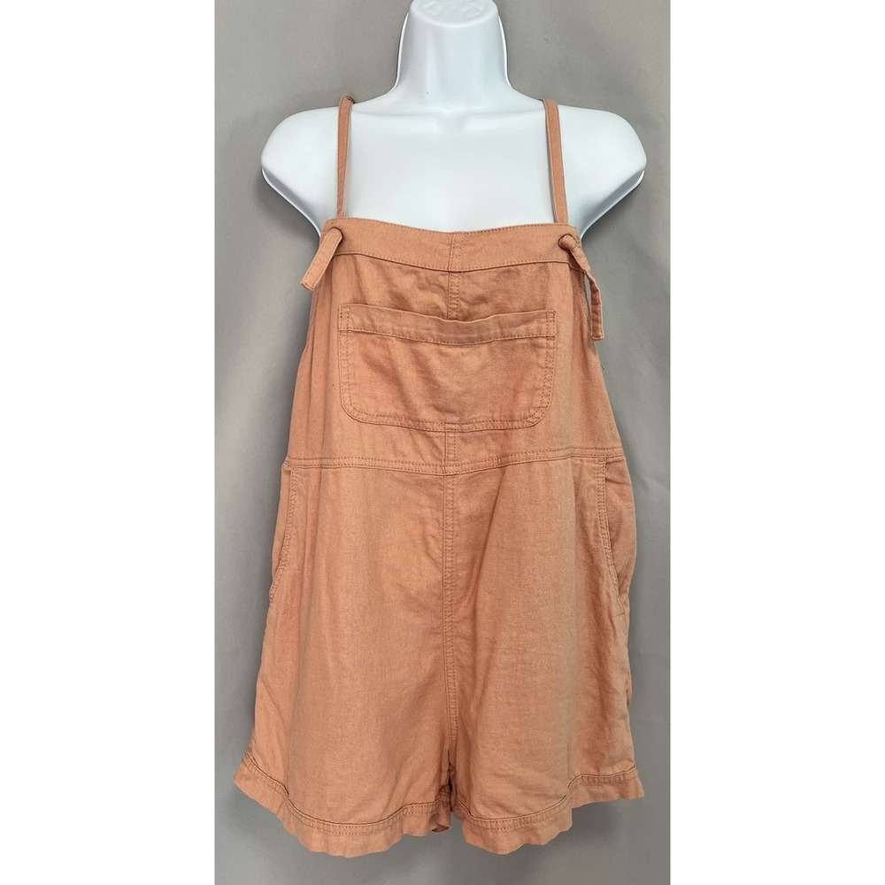 Old Navy Romper Pale Pink Linen Sz Medium Petite Sleeveless Women's